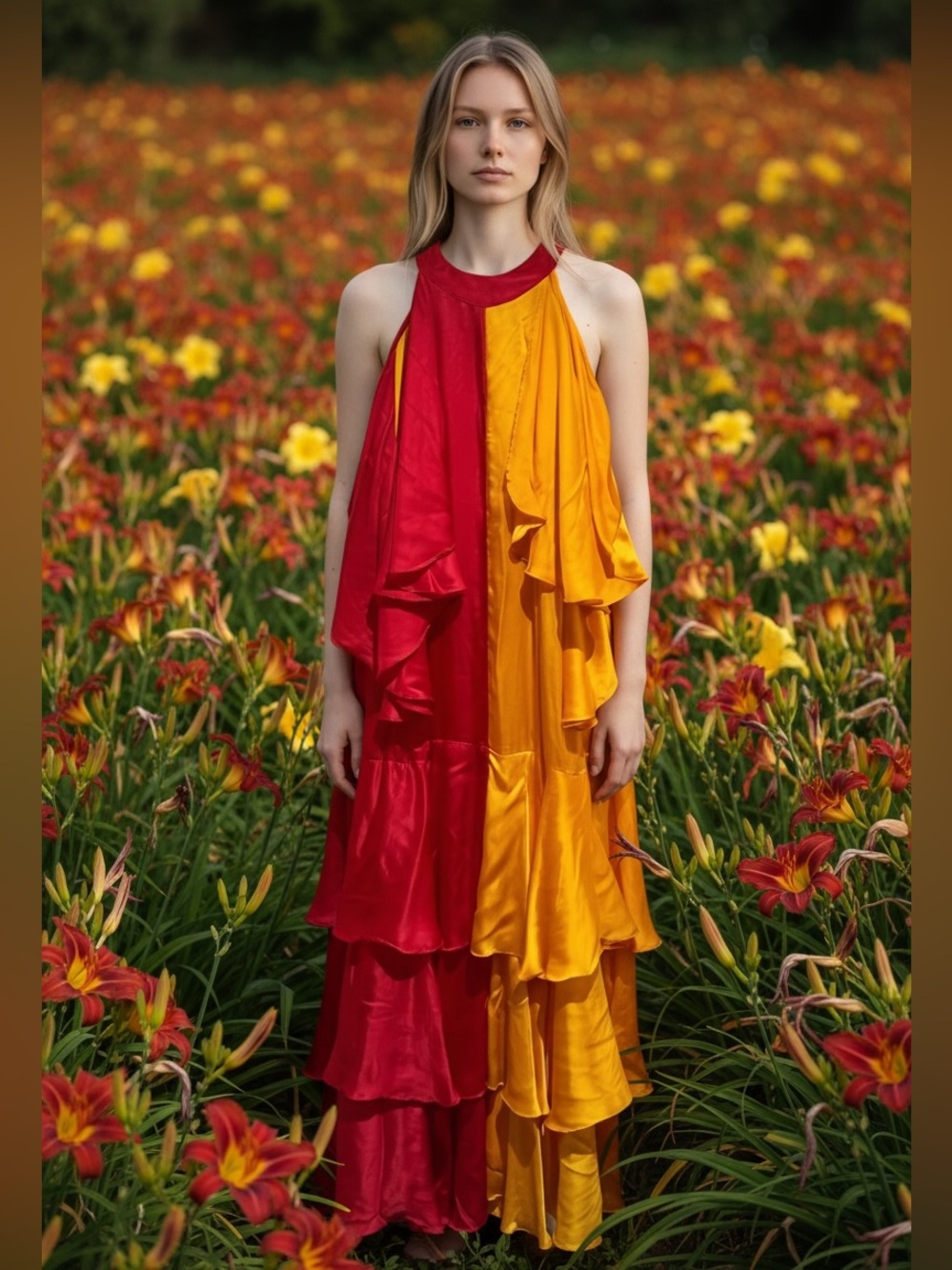 Pinnacle tiered layered gown
